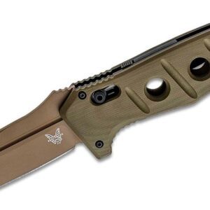 Benchmade (2750FE21) "Auto Adamas" Automatic Folder, 3.82" CPM-CruWear FDE Cerekote Drop Point Blade, OD Green G10 Handle, Axis Lock
