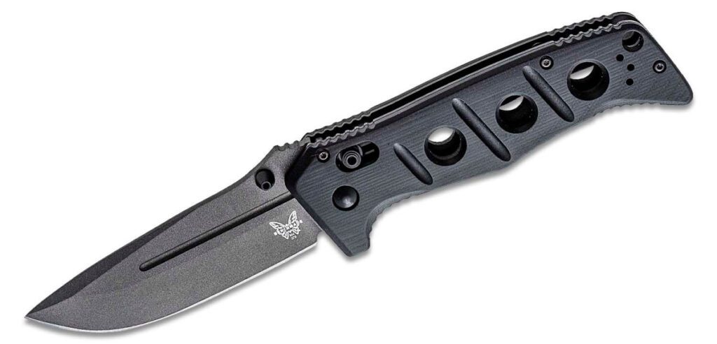 benchmade-275gy-1-adamas-manual-folder-3-82-cpm-cruwear-tungsten-grey-cerekote-drop-point-blade-black-g10-handle-axis-lock