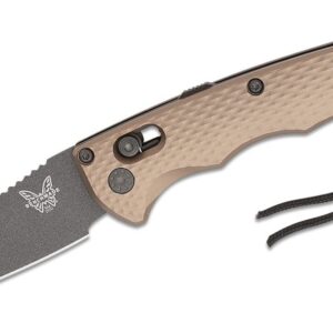 Benchmade (2900BK-1) "Auto Immunity" Automatic Folder, 2.49" CPM-M4 Cobalt Black Cerakote Wharncliffe Blade, Burnt Bronze 6061-T6 Aluminum Handle, AXIS Lock