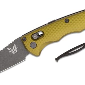 Benchmade (2900BK-2) "Auto Immunity" Automatic Folder, 2.49" CPM-M4 Cobalt Black Cerakote Wharncliffe Blade, Woodland Green 6061-T6 Aluminum Handle, AXIS Lock