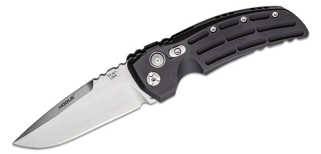 hogue-34136-ex-a01-automatic-folder-3-5-154cm-stonewash-drop-point-blade-black-aluminum-handle-button-lock