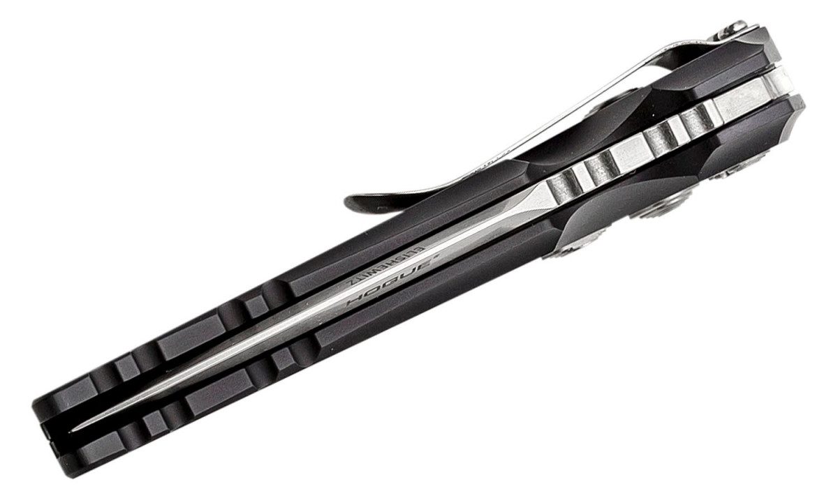 Hogue (34136) "EX-A01" Automatic Folder, 3.5" 154CM Stonewash Drop Point Blade, Black Aluminum Handle, Button Lock - Image 3