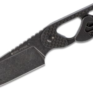 Real Steel (3724) "Cormorant Apex" Fixed Blade, 3.37" 14C28N Dark Stonewashed Drop Point Blade, Skeletonized Handle with Carbon Fiber Inlays, Black Kydex Sheath