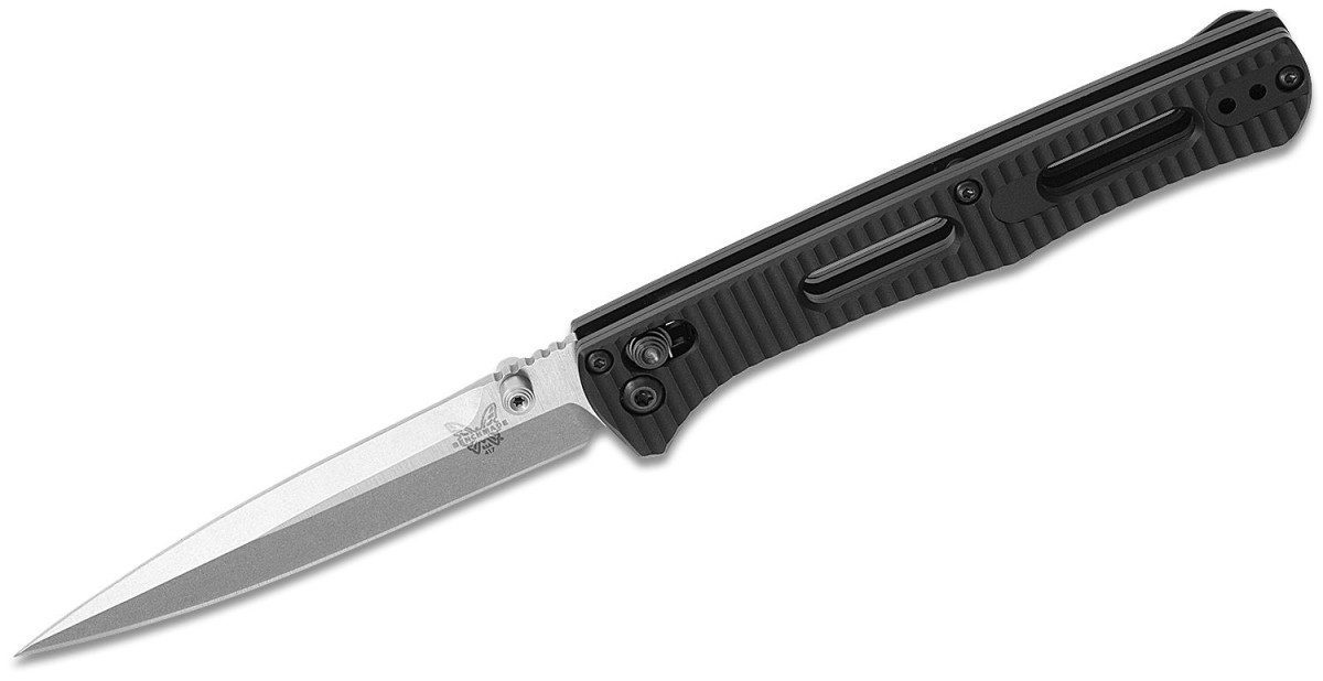 Benchmade (417) "Fact" Manual Folder, 3.95" CPM-S30V Black DLC Drop Point Blade, Black 6061-T6 Aluminum Handle, AXIS Lock
