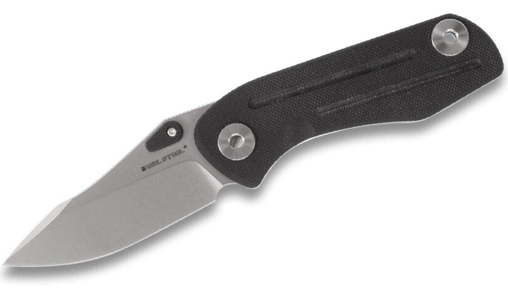 real-steel-5122b-precision-manual-folder-2-88-14c28n-stonewashed-clip-point-blade-black-g-10-steel-handle-frame-lock
