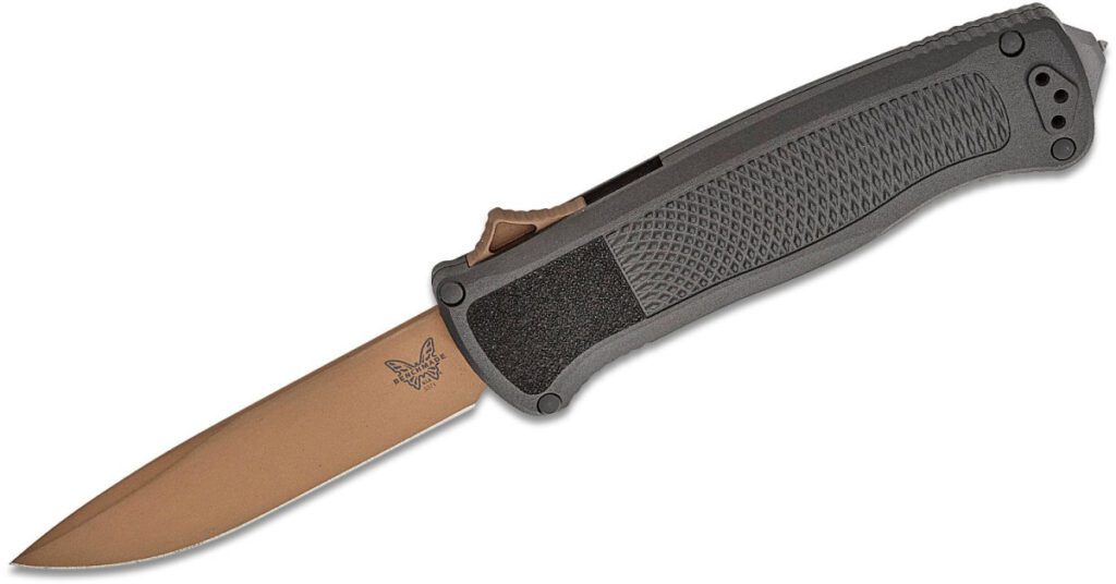 benchmade-5371fe-shootout-dual-action-otf-3-49-cpm-cruwear-fde-cerakote-drop-point-blade-black-grivory-handle-with-glass-breaker