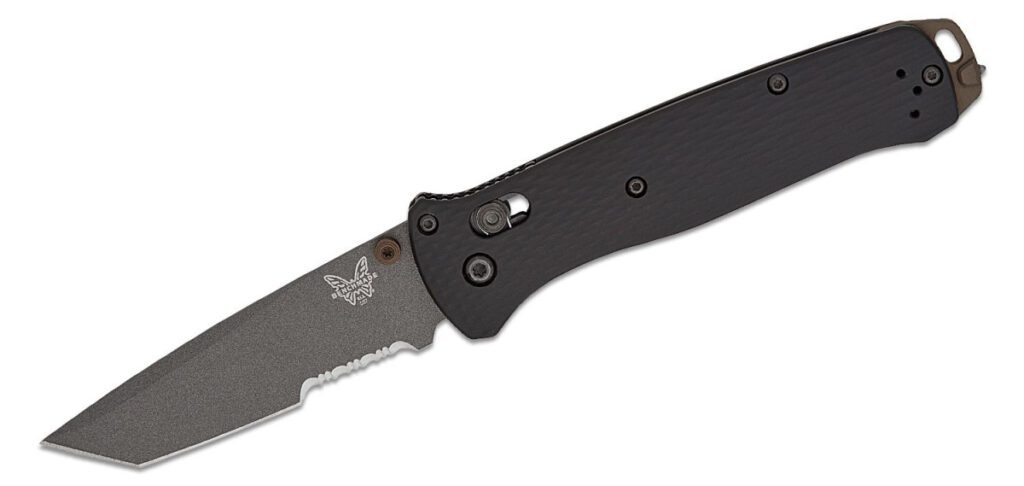 benchmade-537sgy-03-bailout-manual-folder-3-38-cpm-m4-tungsten-grey-cerakote-partially-serrated-tanto-blade-black-6061-t6-aluminum-handle-with-glass-breaker-axis-lock