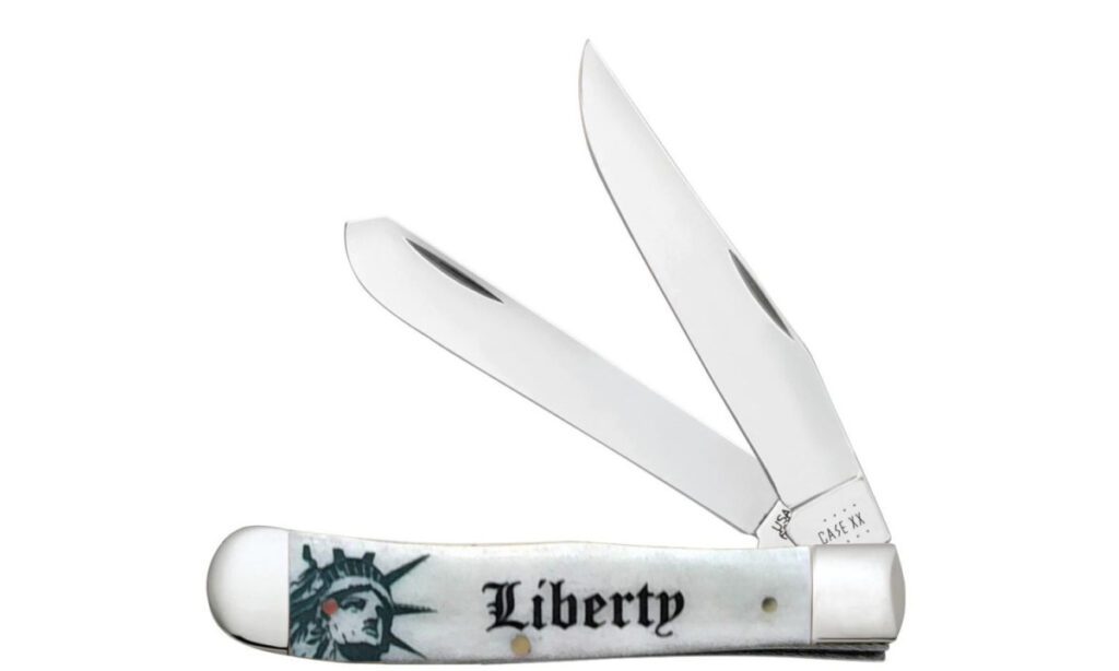 case-541037-trapper-non-locking-folder-3-24-3-27-stainless-steel-mirror-polish-clip-point-spey-blades-liberty-design-natural-bone-handle-slip-joint