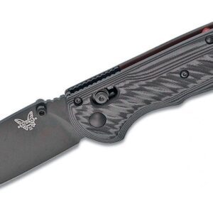BENCHMADE (560BK-1) "Freek" Manual Folder, 3.60" M4 Black Cerakote Drop Point Blade, Gray/Black Milled G10 Handle, AXIS Lock