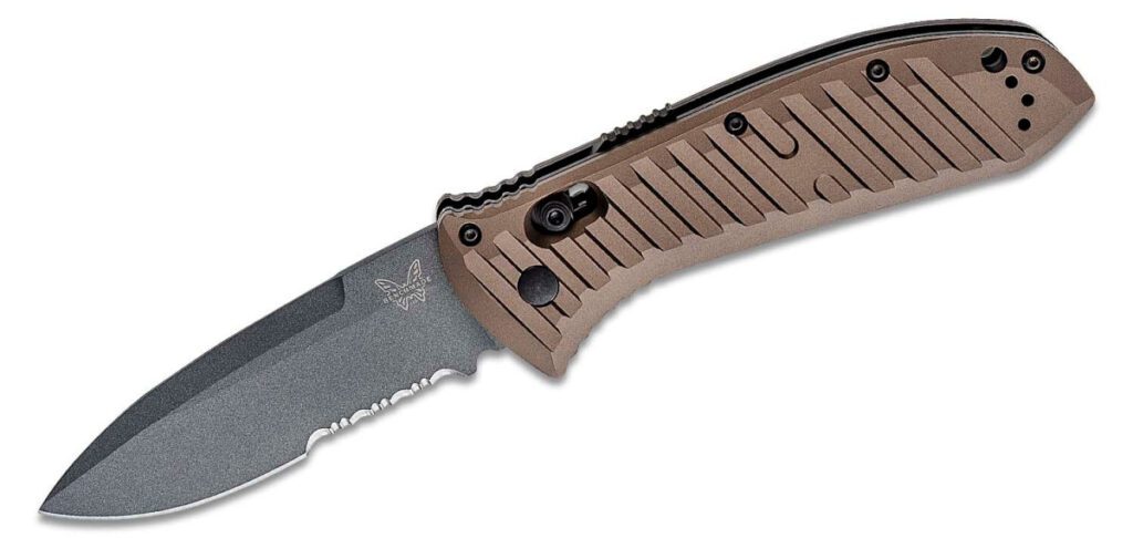 benchmade-5700sgy-1-auto-presidio-ii-automatic-folder-3-72-cpm-s30v-gray-cerakote-partially-serrated-drop-point-blade-burnt-bronze-6061-t6-aluminum-handle-axis-lock