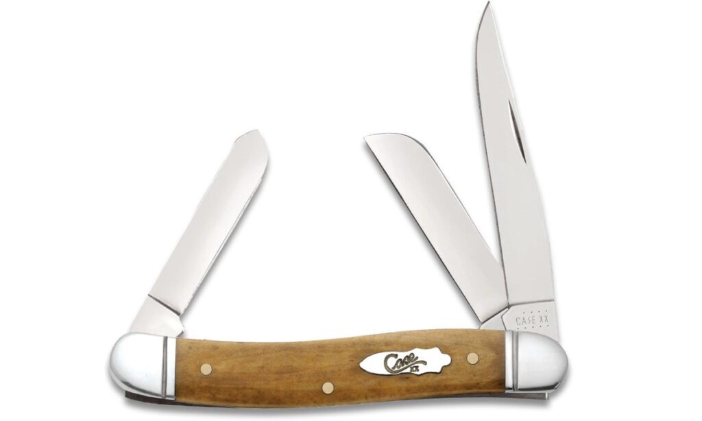 case-58185-stockman-non-locking-folder-2-57-1-88-1-71-stainless-steel-mirror-polish-clip-point-sheepsfoot-spey-blades-smooth-antique-bone-handle-slip-joint