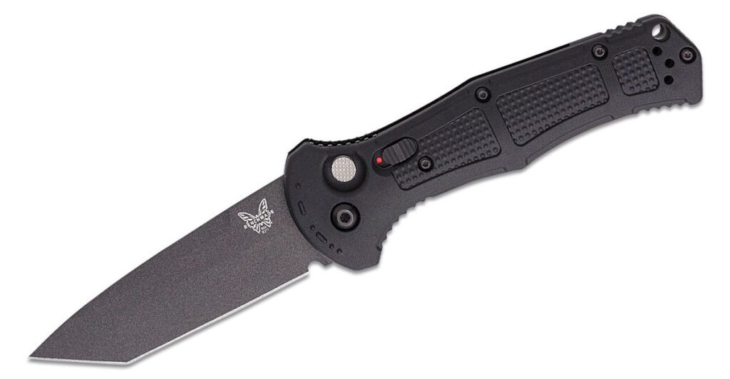benchmade-9071bk-claymore-automatic-folder-3-60-cpm-d2-colbalt-black-cerakote-tanto-blade-black-grivory-handle-push-button-lock