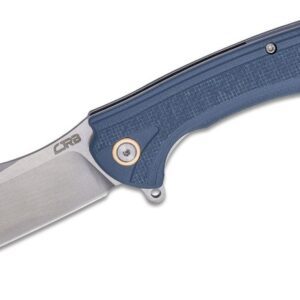 CJRB (J1909GYF) "Barranca" Manual Folder, 3.72" D2 Stonewash Modified Wharncliffe Blade, Blue G-10 Handle, Liner Lock