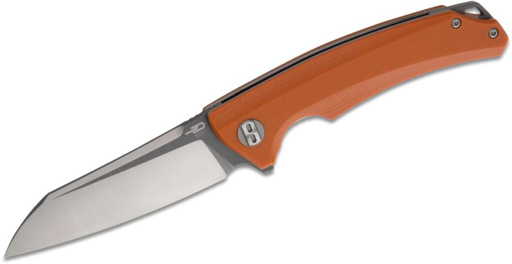 bestech-btkg21d2-texel-manual-folder-3-23-d2-two-tone-satin-and-gray-sheepsfoot-blade-orange-g-10-handle-liner-lock