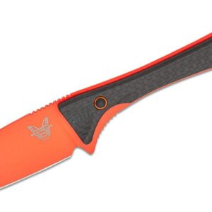 Benchmade (15201OR) "Altitude" Fixed Blade, 3.08" CPM-S90V Orange Cerakote Drop Point Blade, Carbon Fiber Handle, Orange Boltaron Sheath