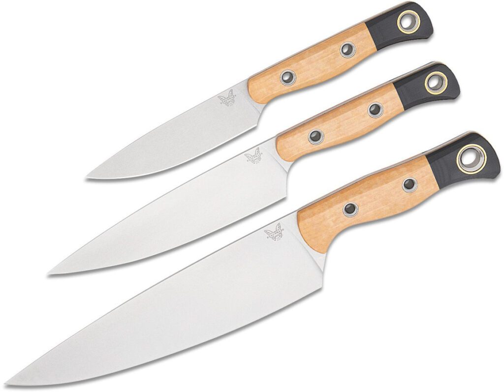 benchmade-4000-02-3-piece-kitchen-set-cpm-154-stonewash-blades-maple-valley-richlite-handle-with-black-g10-bolster