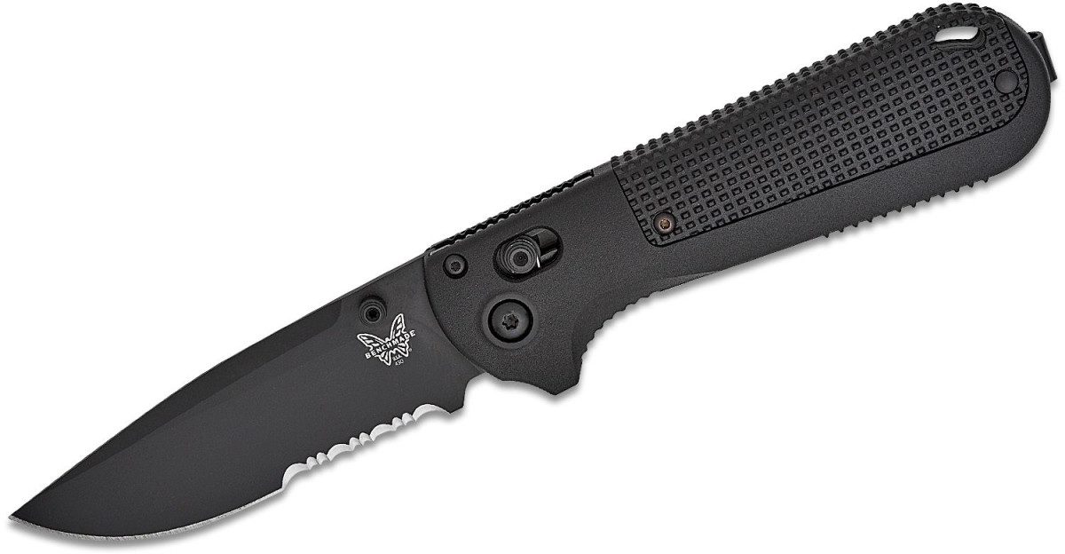 benchmade-430sbk-02-redoubt-manual-folder-cpm-d2-3-55-black-cerakote-partially-serrated-drop-point-blade-black-grivory-handle-axis-lock