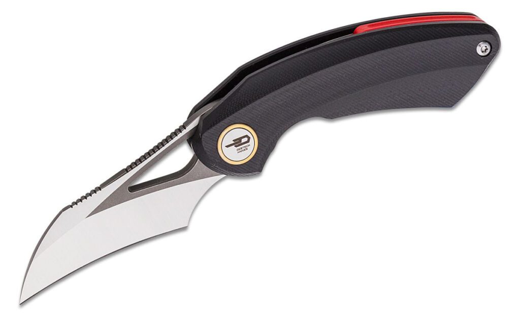 bestech-btkg53a2-bihai-manual-folder-2-15-14c28n-two-tone-satin-and-gray-hawkbill-blade-black-g-10-handle-liner-lock