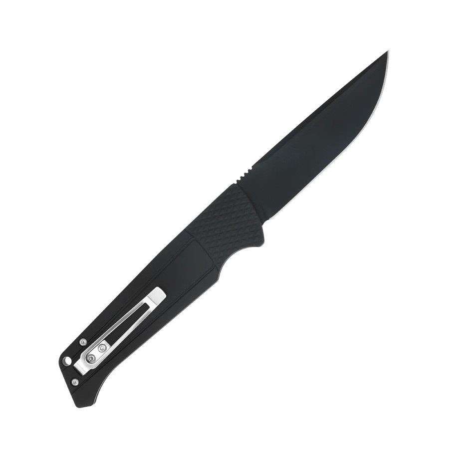 Cobratec (CTVIPERHRBLK) "Viper Hidden Release Black" Automatic Folder, 3.125" D2 Black Drop Point Blade, Black Aluminum Handle, Bolster Lock - Image 2