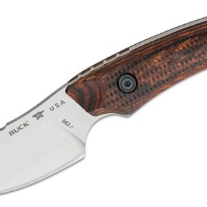 Buck (0662WAS-B) "Alpha Scout Pro" Fixed Blade, 2.875" CPM S35VN Satin Drop Point Blade, Walnut Dymalux Handle, Leather Sheath