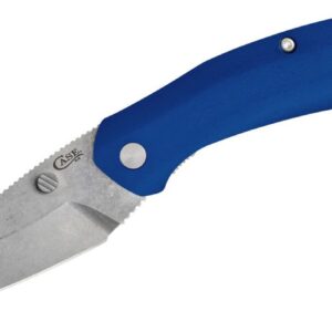 Case (36652) "Westline" Assisted Open Folder, 3.19" CPM S35VN Stonewash Drop Point Blade, Blue Anodized  Aluminum Handle, Liner Lock