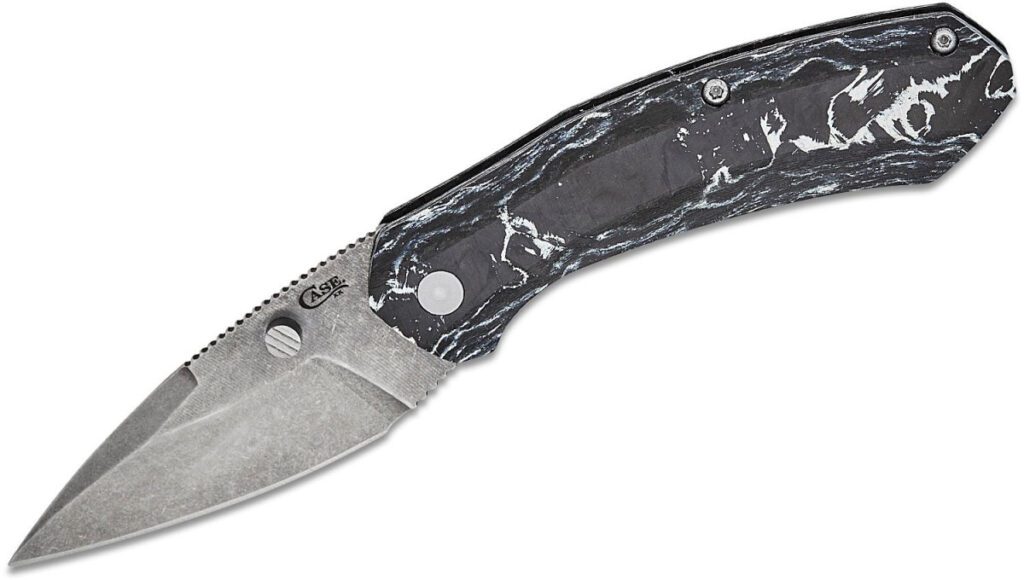 case-36655-westline-assisted-open-folder-3-19-cpm-s35vn-stonewash-drop-point-blade-black-white-marbled-carbon-fiber-handle-liner-lock