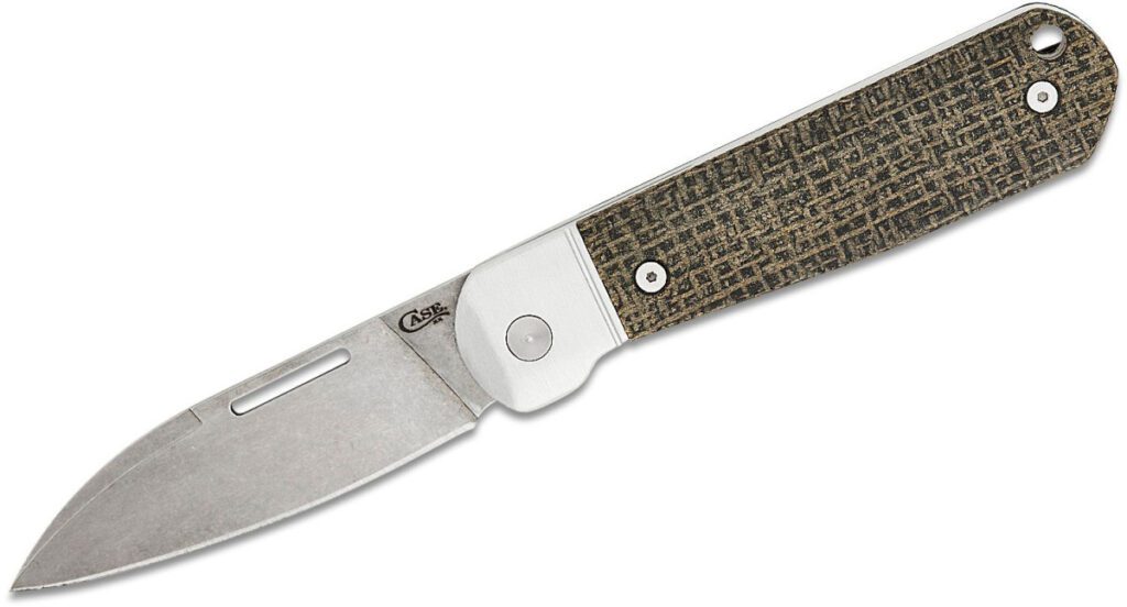 case-42230-highbanks-non-locking-folder-2-75-cpm-20cv-stonewash-modified-wharncliffe-blade-smooth-black-burlap-micarta-handle-slip-joint