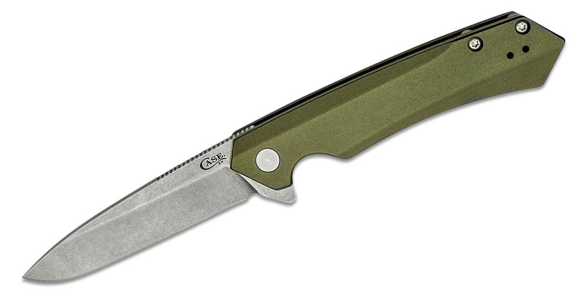 case-64659-kinzua-manual-folder-3-4-cpm-s35vn-stonewash-spear-point-blade-od-green-anodized-aluminum-handle-frame-lock