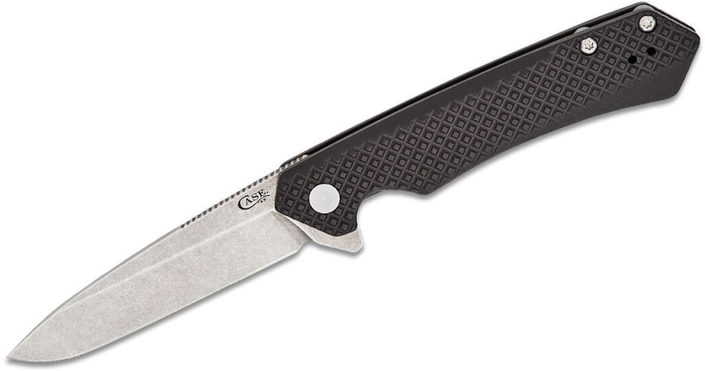 case-64688-kinzua-manual-folder-3-4-cpm-s35vn-stonewash-spear-point-blade-milled-black-aluminum-handle-frame-lock