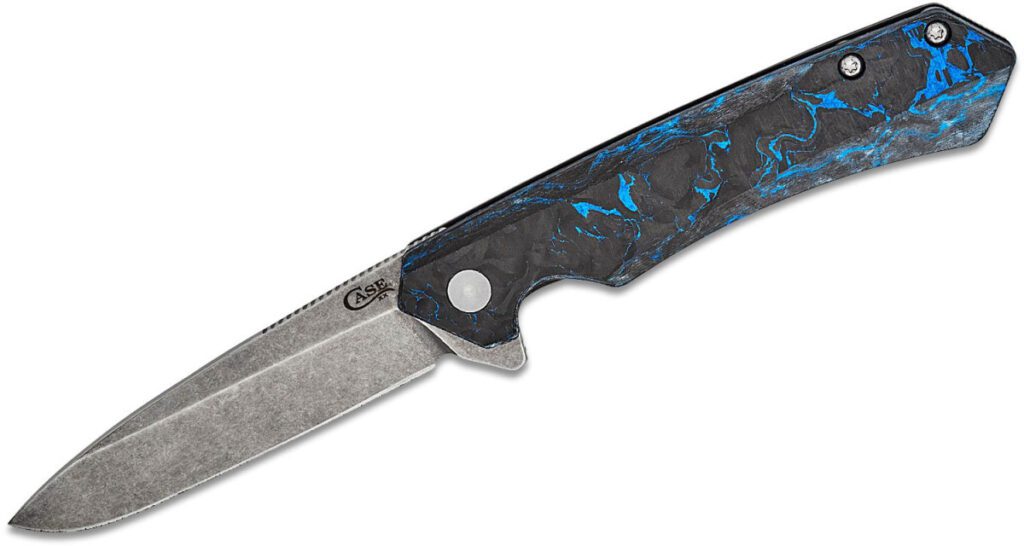 case-64803-kinzua-manual-folder-3-3-cpm-s35vn-stonewash-spear-point-blade-black-anodized-aluminum-blackblue-marbled-carbon-fiber-handle-frame-lock