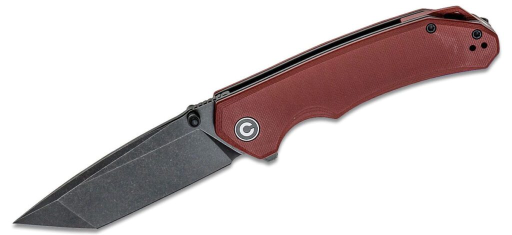 civivi-2023b-brazen-manual-folder-3-46-d2-black-stonewash-tanto-blade-burgundy-g-10-handle-liner-lock