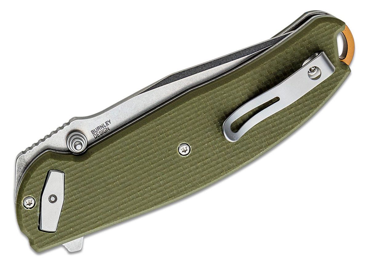 CRKT (2471) "Butte" Assisted Open Folder, 3.36" D2 Stonewash Drop Point Blade, OD Green G-10 Handle, Deadbolt Lock - Image 3
