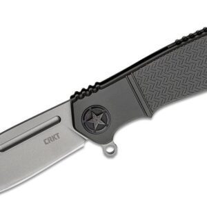 CRKT(K252GXP) "Homefront" OD Green Assisted Opening Folder, 3.56" 12C27 Sandvik Bead Blast Drop Point Blade, OD Green Aluminum Handle