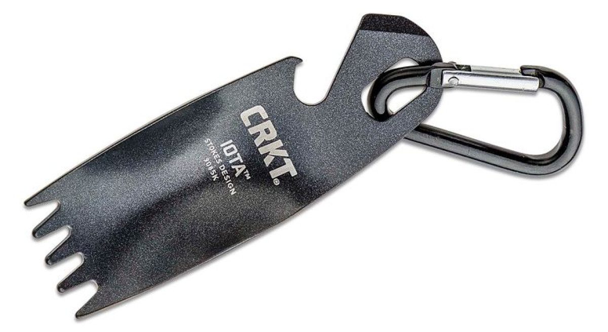 crkt-9085k-iota-keychain-multi-tool-3-21-black-finish-stainless-steel-fork-spoon-can-bottle-opener-screwdriver-pry-tip-and-carabiner