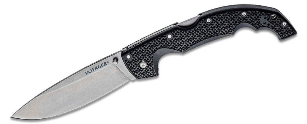 cold-steel-29axb-xl-voyager-drop-point-manual-folder-5-5-aus-10a-stonewash-drop-point-blade-black-griv-ex-handle-lock-back