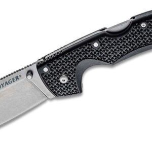 Cold Steel (29AXB) "XL Voyager Drop Point" Manual Folder, 5.5" AUS-10A Stonewash Drop Point Blade, Black Griv-Ex Handle, Lock Back