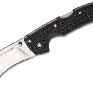 Cold Steel (29AXV) "XL Voyager Vaquero" Manual Folder, 5.5" AUS-10A Stonewash Clip Point Blade, Black Griv-Ex Handle with Aluminum Liners, Lock Back