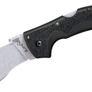 Cold Steel (62JM) "Rajah III" Manual Folder, 3.5" AUS-10A Stonewash Kukri Blade, Black Griv-Ex Handle, Lockback