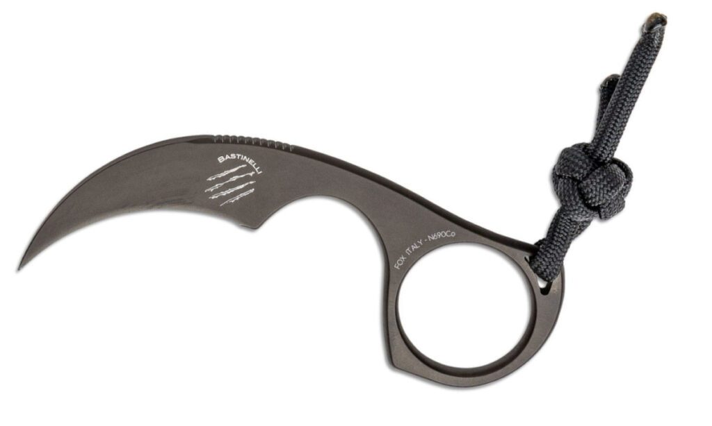 bastinelli-creations-bc-04pvd-diagnostic-fixed-blade-1-5-n690co-black-cerakote-hawkbill-blade-steel-handle-kydex-sheath