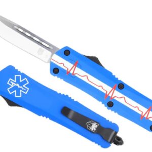 Cobratec (MEMSFS-3DNS) "Medium FS-3" Dual Action OTF, 3.00" D2 Satin Drop Point Blade, Cerakote EMS Aluminum Handle with Glass Breaker