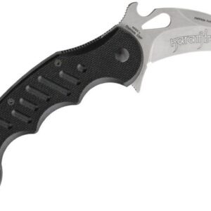 Fox (479SW) "Folding Karambit Flipper" Manual Folder, 2.95" N690 Stonewash Karambit Blade, Black G-10 Handle, Liner Lock