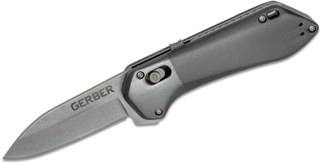 gerber-g1637-highbrow-assisted-folder-stonewash-drop-point-blade-black-aluminum-handle-pivot-lock