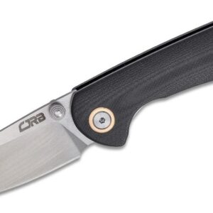 CJRB (J1912SBKC) "Small Feldspar" Manual Folder, 3" D2 Stonewash Drop Point Blade, Black G-10 Handle, Liner Lock