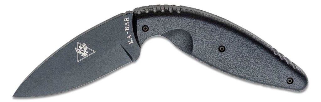 ka-bar-1482-large-tdi-knife-fixed-blade-3-688-aus-8a-black-powder-coated-drop-point-blade-black-zytel-handle-black-hard-plastic-sheath