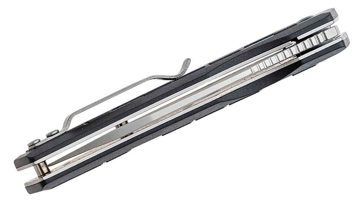 Kershaw (1342X) "Rhetoric" Assisted Folder, 3.9" 3Cr13MoV Bead Blasted Drop Point Blade, Black GFN Handle, Liner Lock - Image 3