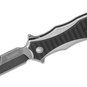 Kershaw (1559) "Decimus" Assisted Folder, 3.25" 8Cr13MoV Black Oxide Spear Point Blade, Stonewash Steel Handel, Frame Lock