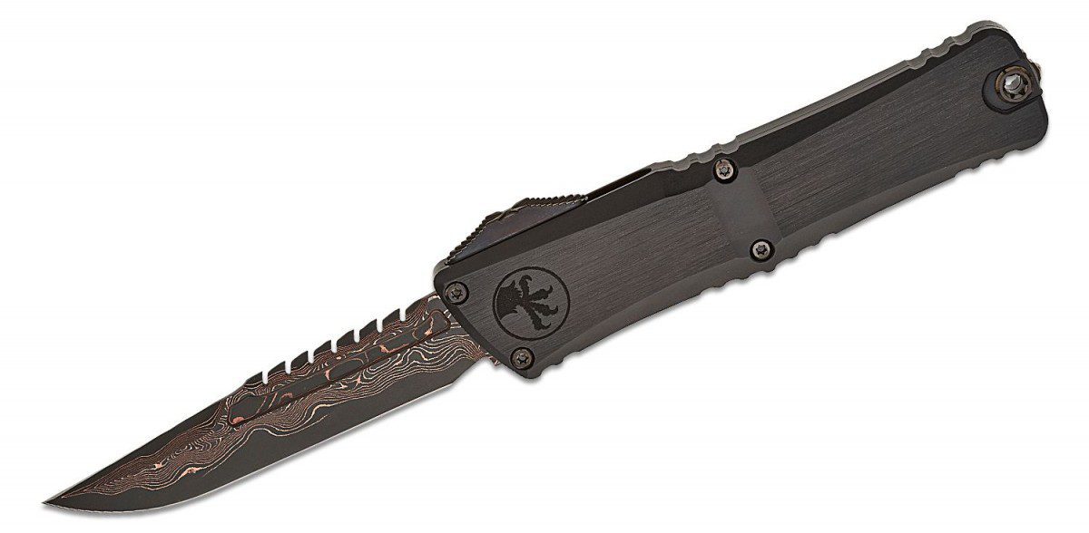 Microtech 1217-16MS1 Signature Series Combat Troodon Gen III OTF, Raindrop Coppermai Damascus