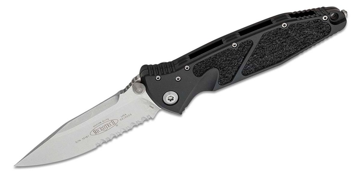 microtech-160-11-socom-elite-manual-folder-4-05-m390-stonewashed-partially-serrated-drop-point-blade-black-anodized-6061-t6-aluminum-handle-liner-lock