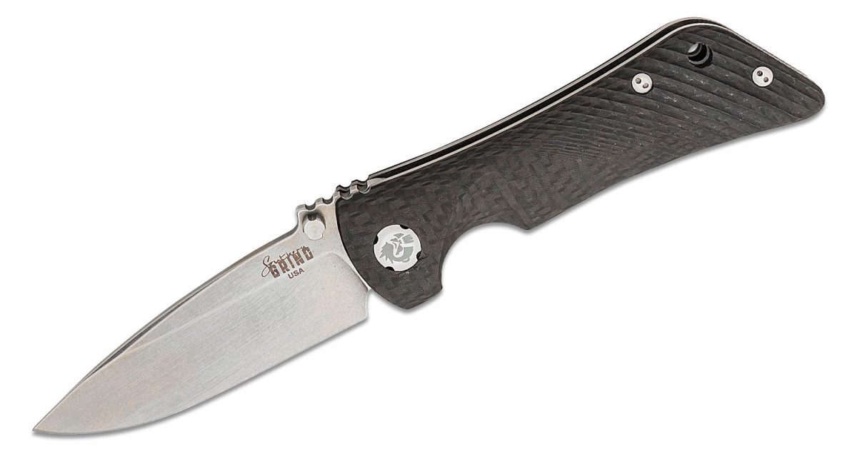 Southern Grind (SG06030008) "Spider Monkey" Manual Folder, 3.25" CPM-S35VN Stonewashed Drop Point Blade, Carbon Fiber Handle, Liner Lock