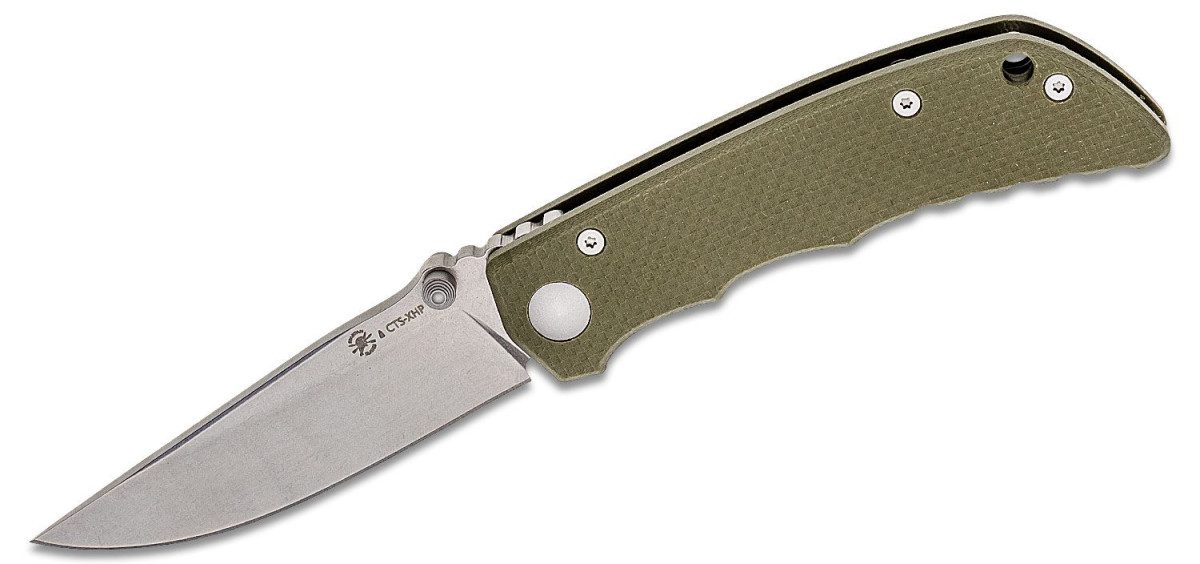 Spartan Blades (SFBL7GR) "Talos" Manual Folder, 3.125" CTS-XHP Stonewashed Drop Point Blade, Green G-10 Handle, Liner Lock